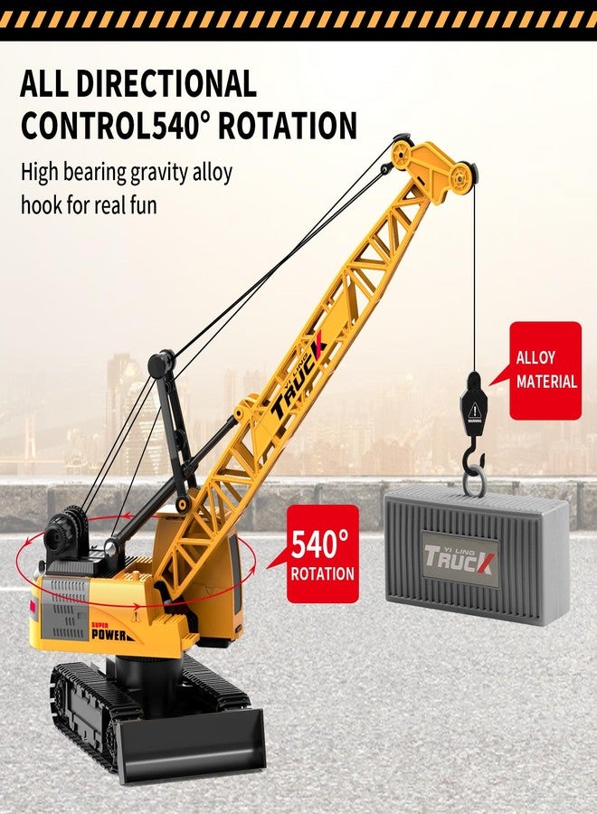 Dwi Dowellin Remote Control Crawler Crane for Boys,11-Channel 2.4GHz RC Construction Crane Toy for Kids Age 3 4-7 8 9 10 Year Old - Image 4