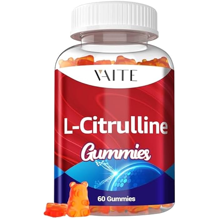 VAITE L Citrulline Gummies for Men - Powerful Vasodilator with Calcium, 1600mg per Serving, Extra Strength, Boosts Nitroxyl and Nitric Oxide Production, Supports Energy and Endurance, 60 Chewable Gummy - Image 1