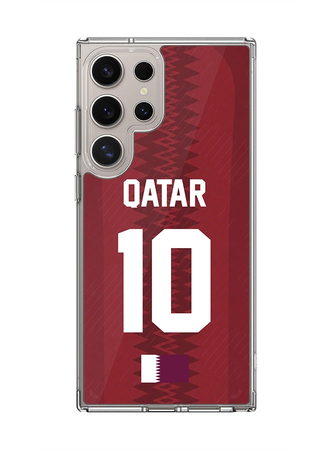 Stylizedd Classic Clear Case for Samsung Galaxy S23 Ultra , Hybrid Soft Case Flexible Edges Anti Drop TPU PC Gel Thin Transparent Cover [ Designed for Samsung Galaxy S23 Ultra ] - Football Team Qatar World Cup 2026 - Image 1