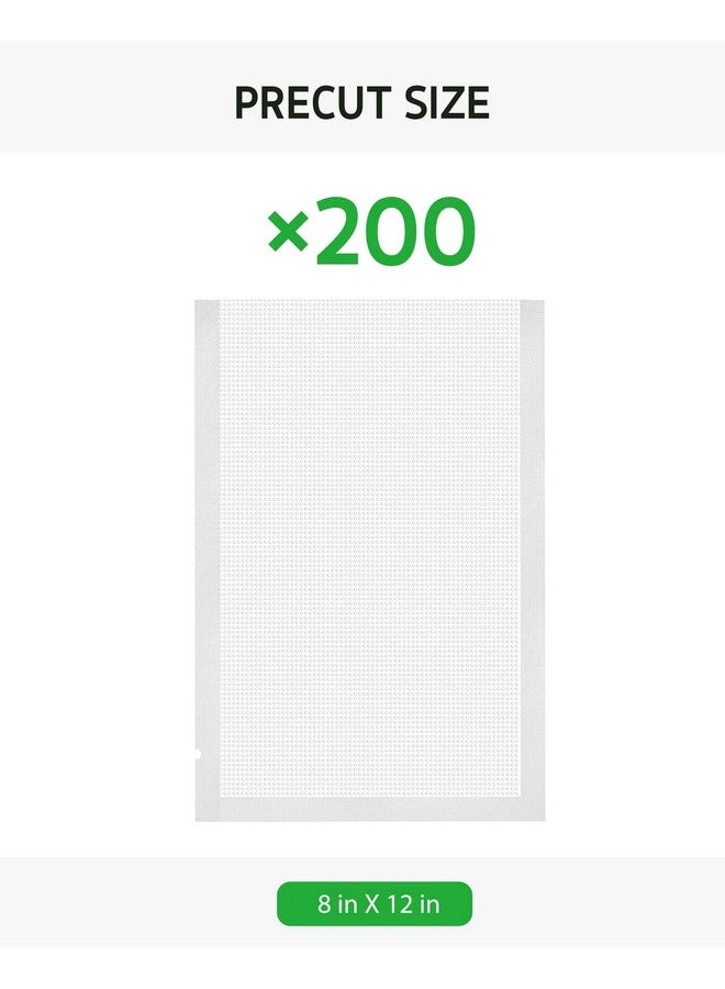 Syntus أكياس ختم الفراغ من سينتوس للطعام، 200 قطعة، حجم ربع 8" x 12"، أكياس مقطوعة مسبقًا من الدرجة التجارية، خالية من BPA لأكياس فراغ الطعام للتخزين، تحضير الوجبات أو السوت فيد - Image 4