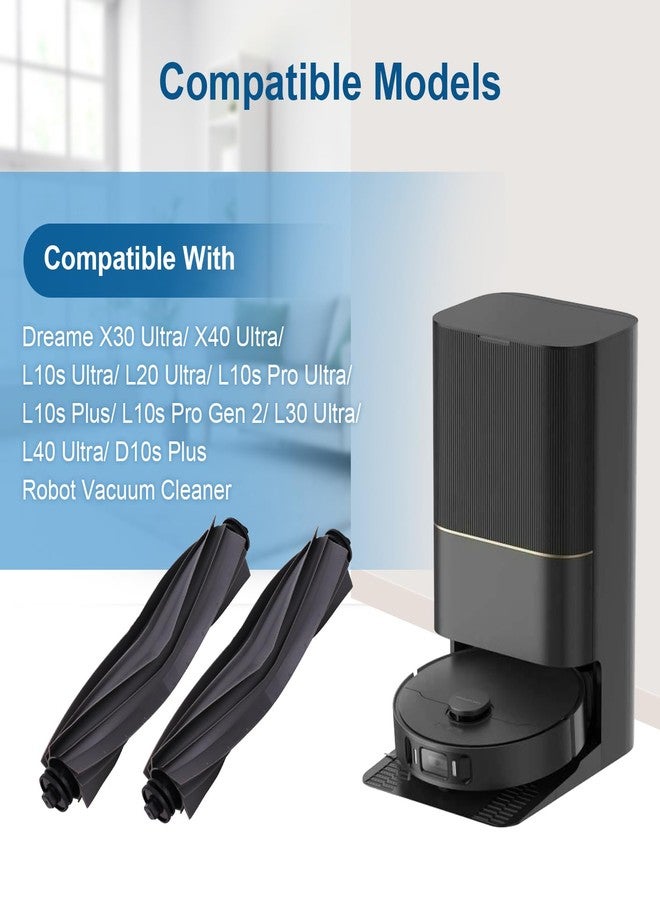 فرشاة أسطوانية رئيسية بديلة للمكنسة الروبوتية Dreame L40 Ultra/ X40 Ultra/ X30 Ultra/ L30 Ultra/ L20 Ultra/ L10s Ultra/ L10s Pro Ultra، بالإضافة إلى فرشاتين متعددتي الأسطح وفرشاة تنظيف واحدة. - Image 2