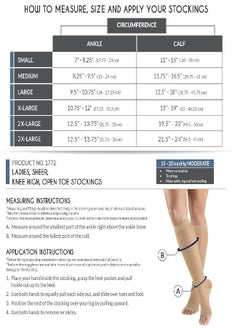 Truform Truform Sheer Compression Stockings, 15-20 mmHg, Women's Knee High Length, Open Toe, 20 Denier, Nude, Medium  - Image 2