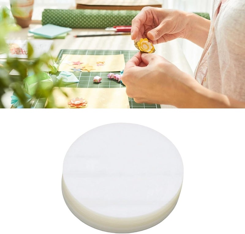 GOWENIC 500Pcs Clear PVC Plastic Circle Film for Badge Pin Fridge Magnet Lamination, Transparent Round Button Protector - Image 3
