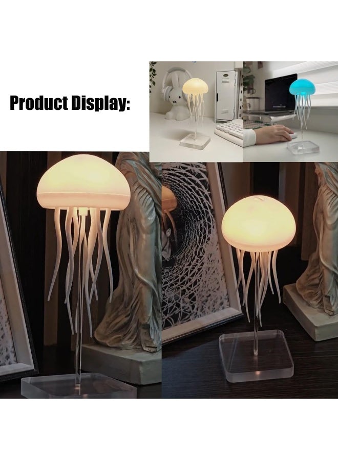 اورورا مصباح قنديل البحر العائم المتحرك – إضاءة ليلية RGB قابلة للشحن USB مع تحكم صوتي ولمسي | ديكور منزلي لغرفة النوم والمكتب - Image 2