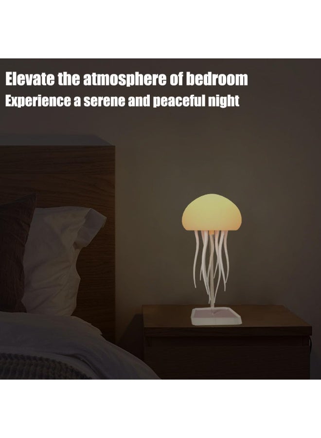 اورورا مصباح قنديل البحر العائم المتحرك – إضاءة ليلية RGB قابلة للشحن USB مع تحكم صوتي ولمسي | ديكور منزلي لغرفة النوم والمكتب - Image 4