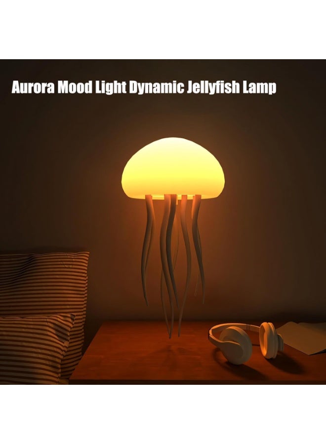 اورورا مصباح قنديل البحر العائم المتحرك – إضاءة ليلية RGB قابلة للشحن USB مع تحكم صوتي ولمسي | ديكور منزلي لغرفة النوم والمكتب - Image 3