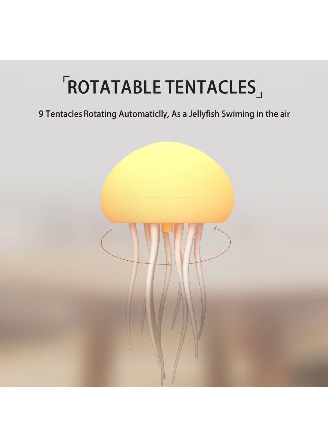اورورا مصباح قنديل البحر العائم المتحرك – إضاءة ليلية RGB قابلة للشحن USB مع تحكم صوتي ولمسي | ديكور منزلي لغرفة النوم والمكتب - Image 5
