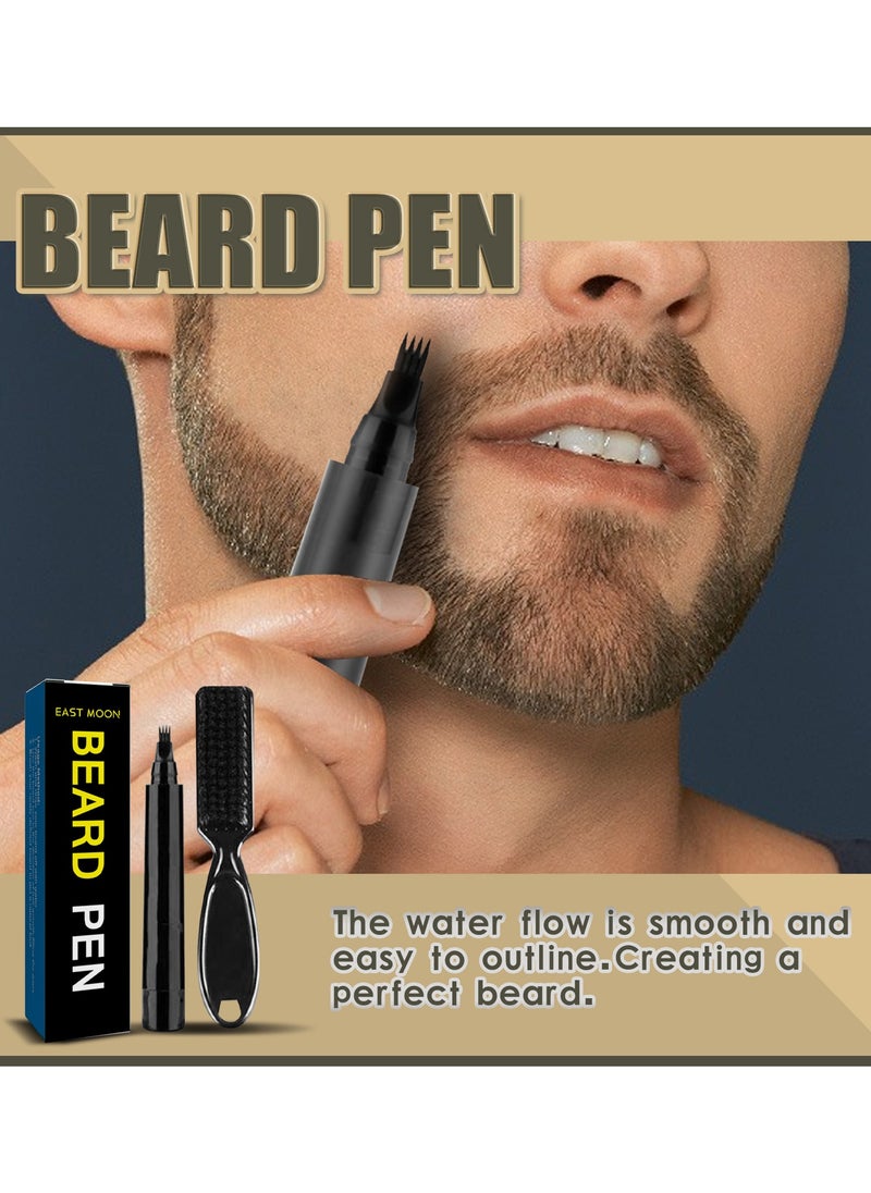 East Moon Beard Pencil Filler for Men, Long Lasting Beard Filling Pen Kit with Brush and Beard Styling Comb Tool Creates Natural Looking Beard, Moustache and Eyebrows  - Image 5