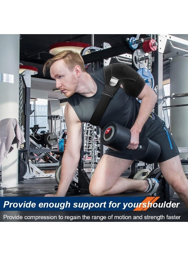 OSHIMA Shoulder Support Brace with Pressure Pad, Adjustable Shoulder Brace for Men and Women, Adjustable Fit Sleeve Wrap, Relief Pain, Rotator Cuff, Tendonitis, Displacement, For Rights or Left Shoulder - Image 5