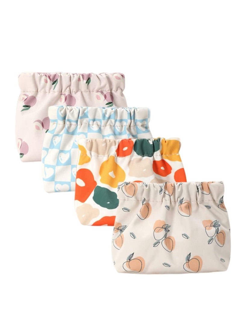 SYOSI Pocket Cosmetic Bags Makeup Bags for Travel Small Toiletry Bags Coin Purse Waterproof Portable  No Zipper Storage for Headphones Card Key 4PCS - Image 1