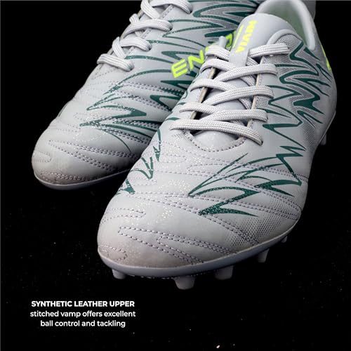 Nivia Encounter Mg 11 Football Stud for Men, Synthetic Leather Upper, Lightweight Insole,High-Shear Strength TPU Outsole (Comfort Grey) UK-08 - Image 2