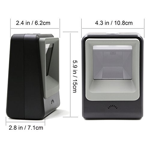 TEEMI Handsfree 1D 2D Barcode Scanner, QR Omnidirectional Desktop USB Wired Virtual COM Port Automatic Bar Code Imager, Capture Screen barcodes, Support Data Formatting, TMSL-60 Black - Image 5
