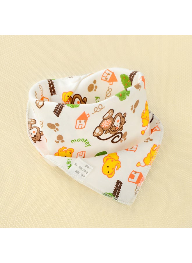 Baby's Towel Baby's Pure Cotton Triangle Towel Double Layer Cartoon Printed Baby's Triangle Towel Children's Bib