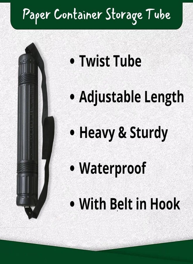 Stadash Paper Storage Tube for Engineering Drawings, Artwork, Blueprints & Posters – Retractable Roll-Up Storage Case with Strap, Portfolio Holder, Art Supplies Tube - Image 3