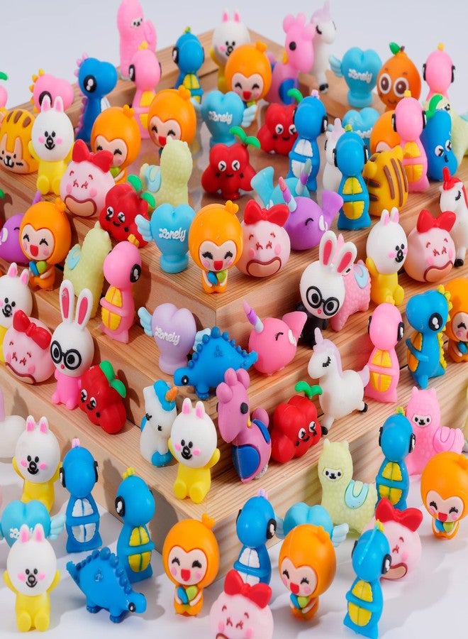 Kolewo4ever 100 Pieces Cartoon Pencil Toppers Erasers Animal Pencil Toppers Silicone Pencils Top Erasers Dinosaur Unicorn Pencils Caps for School Classroom Supplies - Image 1
