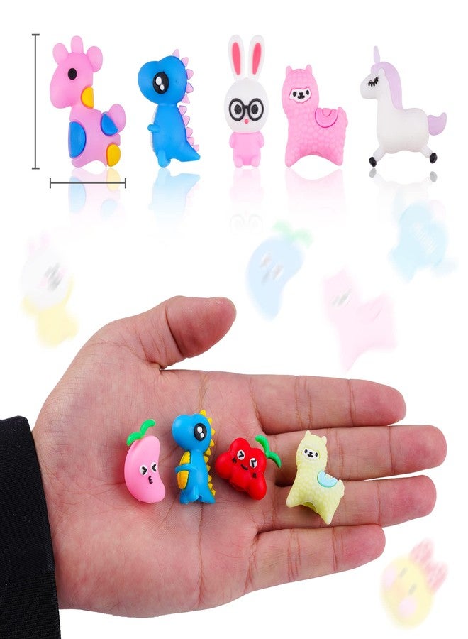 Kolewo4ever 100 Pieces Cartoon Pencil Toppers Erasers Animal Pencil Toppers Silicone Pencils Top Erasers Dinosaur Unicorn Pencils Caps for School Classroom Supplies - Image 4