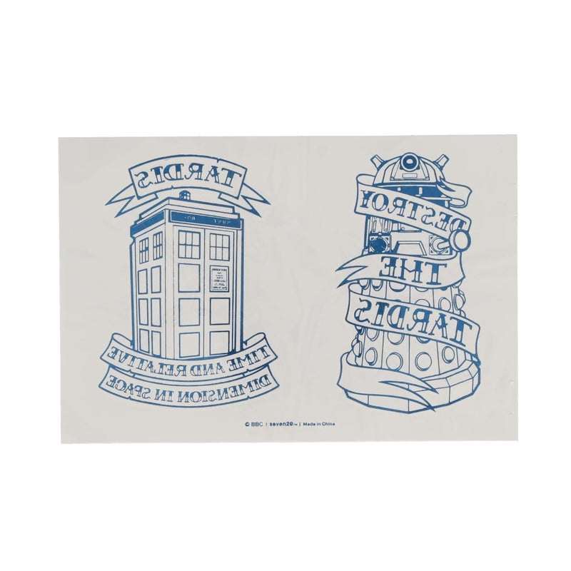 Seven20 Doctor Who Steampunk TARDIS Temporary Tattoo Sheet