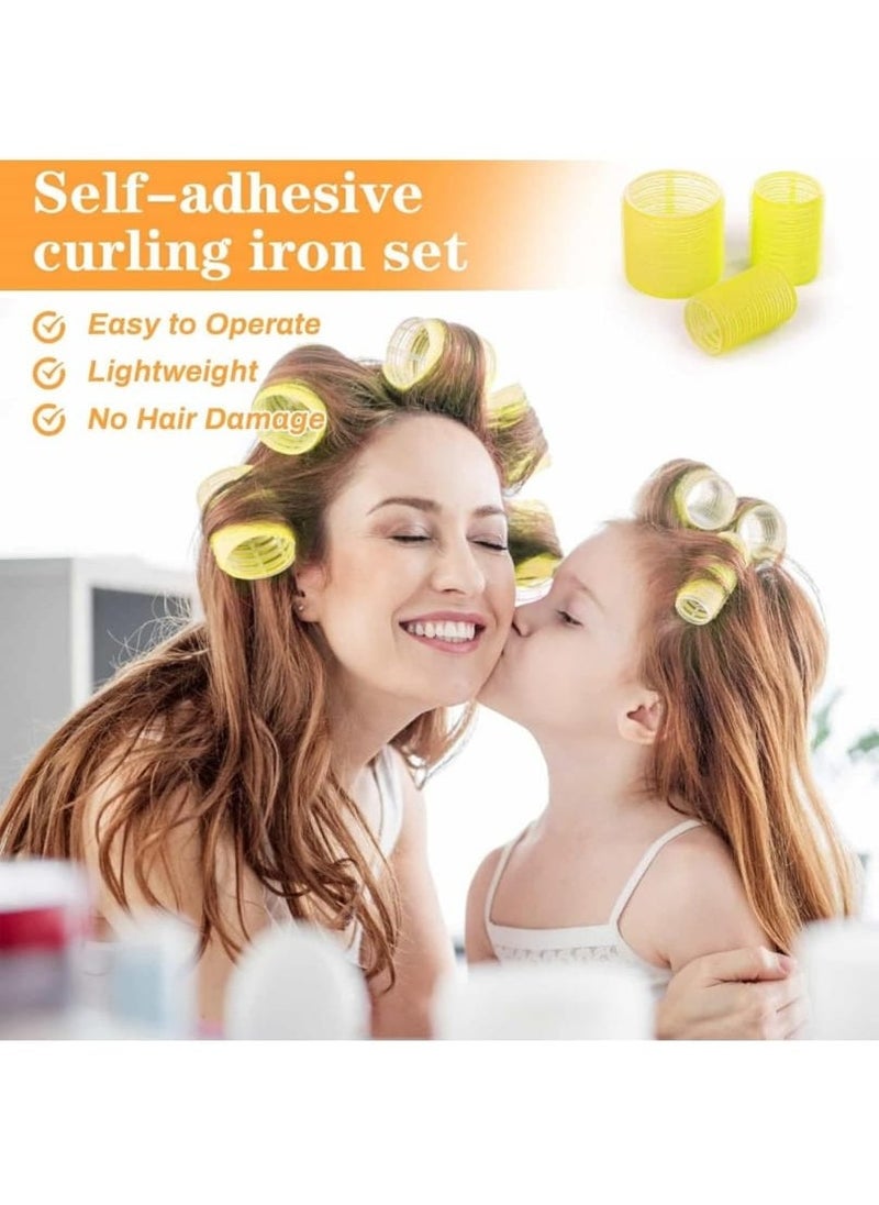 Generic - Self Grip Hair Rollers Curlers  Set with 12Pcs Hair Rollers 3 Sizes (4 Jumbo, 4 Large & 4 Medium) and 12 Pcs Hair Clips for Long Medium Short Thick Fine Thin Hair Volume - Image 1