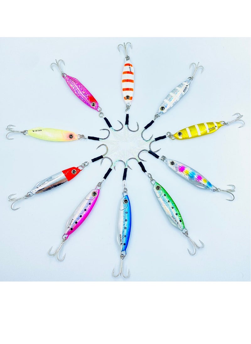 oakura Kaiju Jig White Tiger 60G Weights, Extra Sharp Bkk Hook, 10 Mesmerizing Colors - Lightweight Gear For Epic Fishing Adventures  - Image 3