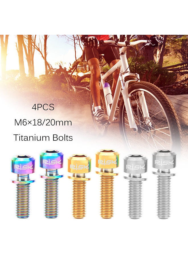 Generic - 4PCS M6×20mm Titanium Ti Bolts Screws for MTB Disc Brake Caliper with Adaptor Spacer - Image 1