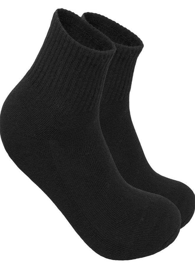 MUKHAKSH (Pack of 6 Pairs = 12 Socks Unisex Boys Girls School Towel Black Ankle Socks with multiple packs - Image 5