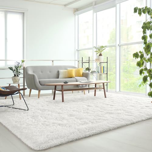 HOMORE Cream White Rugs for Living Room 6x9 Fluffy Area Rug Modern Shag Rugs for Bedroom, Super Soft and Comfy Carpet, Cute Carpets for Kids Nursery Boys Girls Room Dorm Decor, Ivory - Image 5
