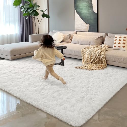 HOMORE Cream White Rugs for Living Room 6x9 Fluffy Area Rug Modern Shag Rugs for Bedroom, Super Soft and Comfy Carpet, Cute Carpets for Kids Nursery Boys Girls Room Dorm Decor, Ivory - Image 4