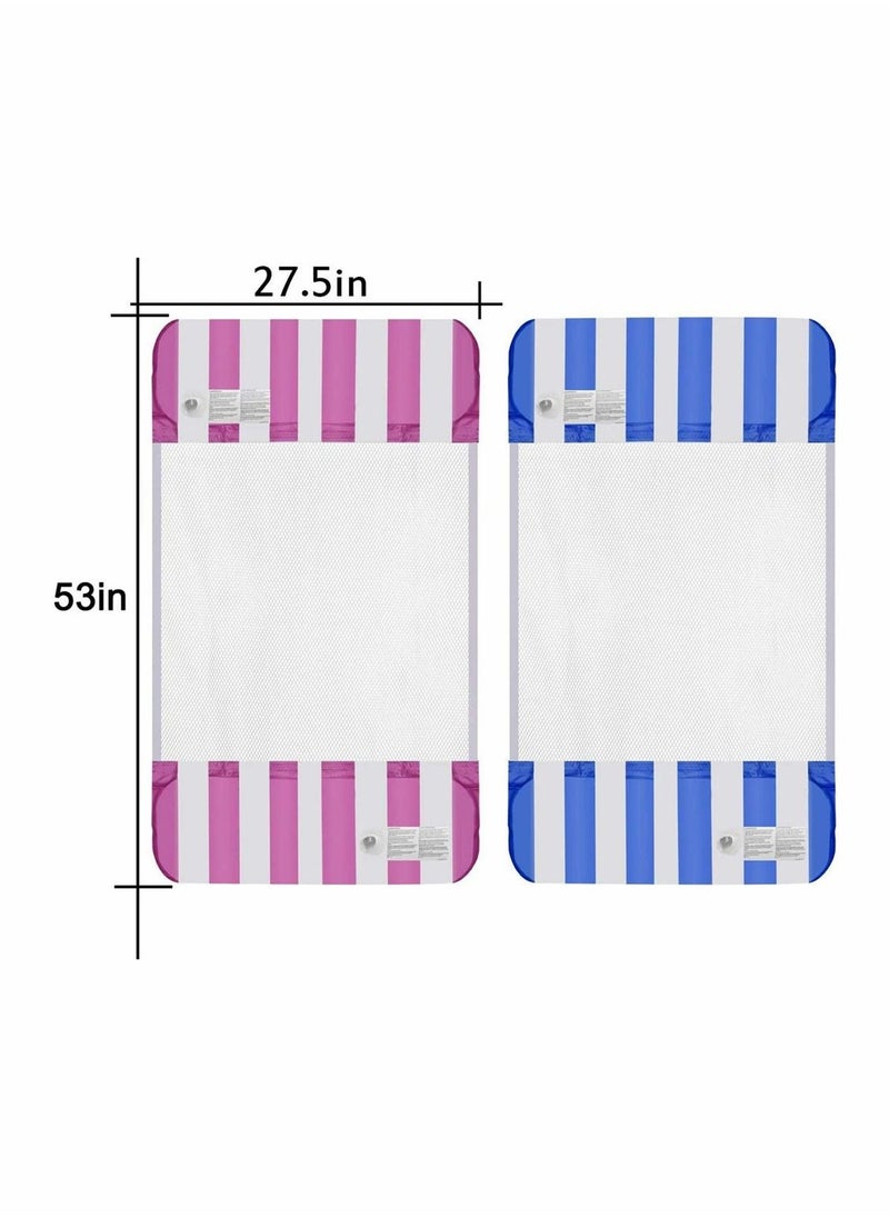 Pool Floats Adult Size, 2 Pack 4 in 1 Inflatable Pool Float Pool floaties with Air Pump, Fun Water Toys as Pool Lounger, Pool Hammock, Chair, Pool Raft, Lake Floats for Swimming Pool