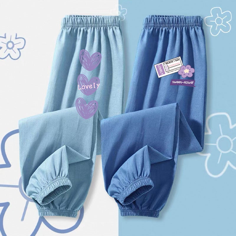 Girls' Pants Summer Thin Anti-Mosquito Pants 2025 Children'S Imitation Tencel Jeans Children'S Ice Silk Summer Pants - Image 3