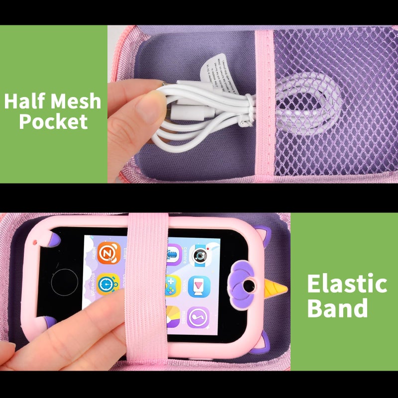 ALKOO ALKOO Kids Toy Smartphone Case Compatible with Kikapabi/for Joozfee/for dancingcow/for Prysyedawn, Learning Toys Holder for Play Cell Phone, SD Card, Over 7 Years Age- Purple  - Image 4