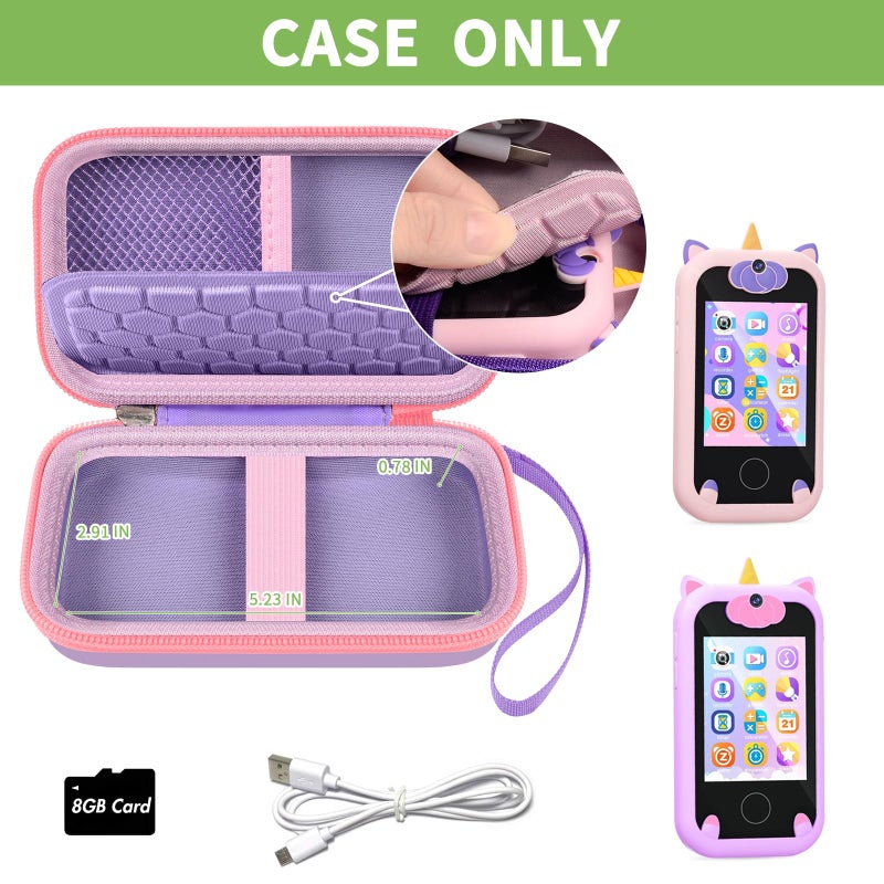 ALKOO ALKOO Kids Toy Smartphone Case Compatible with Kikapabi/for Joozfee/for dancingcow/for Prysyedawn, Learning Toys Holder for Play Cell Phone, SD Card, Over 7 Years Age- Purple  - Image 2