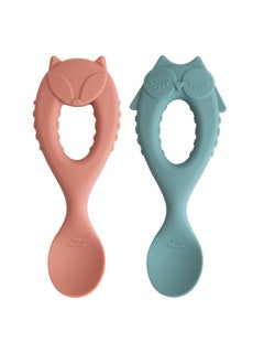 Tidy TOT ®™ Baby Weaning Spoons 2 Pack. Baby Led Weaning Spoon For Self Feeding Babies And Toddler Spoons. Soft Tip Silicone Weaning Spoons. Easy Grip Handle.  - Image 1