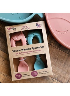 Tidy TOT ®™ Baby Weaning Spoons 2 Pack. Baby Led Weaning Spoon For Self Feeding Babies And Toddler Spoons. Soft Tip Silicone Weaning Spoons. Easy Grip Handle.  - Image 4
