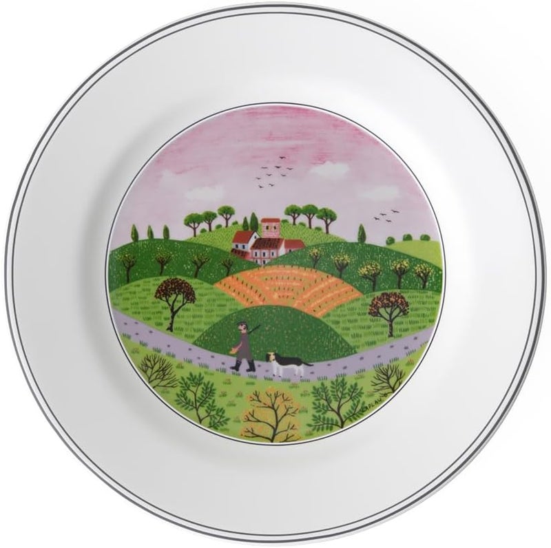 Villeroy & Boch Villeroy  Boch Design Naif Salad Plate 6 Hunter  Dog 825 in Premium Porcelain WhiteColorful  - Image 1