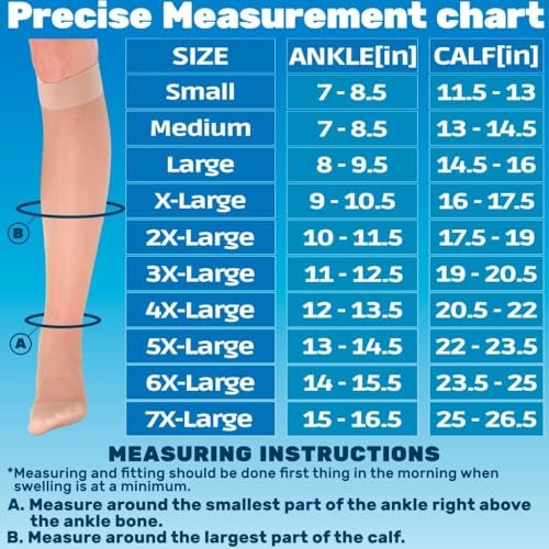ABSOLUTE SUPPORT - Compression Stockings for Women 20-30mmHg - Sheer Graduated Support Knee High for Varicose Veins Circulation, Edema, Arthritis, Leg Pain - Beige, Medium - A205BE2 - Image 3
