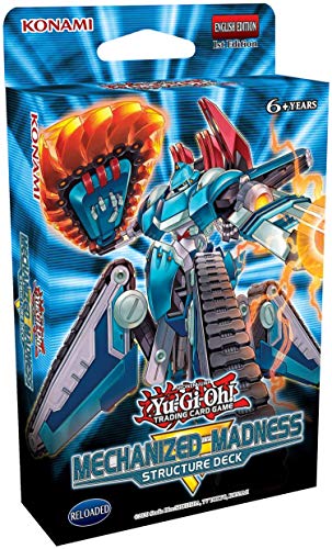 Yugioh مجموعة بطاقات يوغي يو التجارية هيكل الجنون الميكانيكي 42 بطاقة إجمالية 3 نادرة جداً 2 نادرة فائقة 1 حصيرة لعبة مزدوجة الجوانب دليل المبارز متعدد الألوان 083717848868 - Image 1