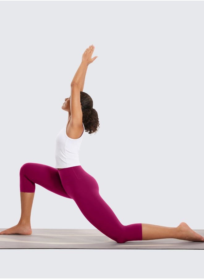 CRZ YOGA - Womens Butterluxe High Waisted Lounge Leggings 19 Inches - Workout Buttery Soft Capris Yoga Pants Magenta Purple Medium - Image 1