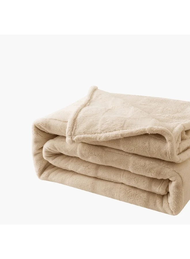 Home Box Cloud Sculpted Rabbit Fur Single-Layer Twin Blanket 150 x 200 cm