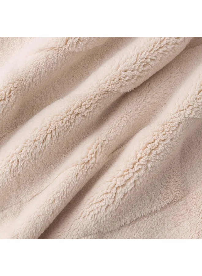 Home Box Cloud Sculpted Rabbit Fur Single-Layer Twin Blanket 150 x 200 cm