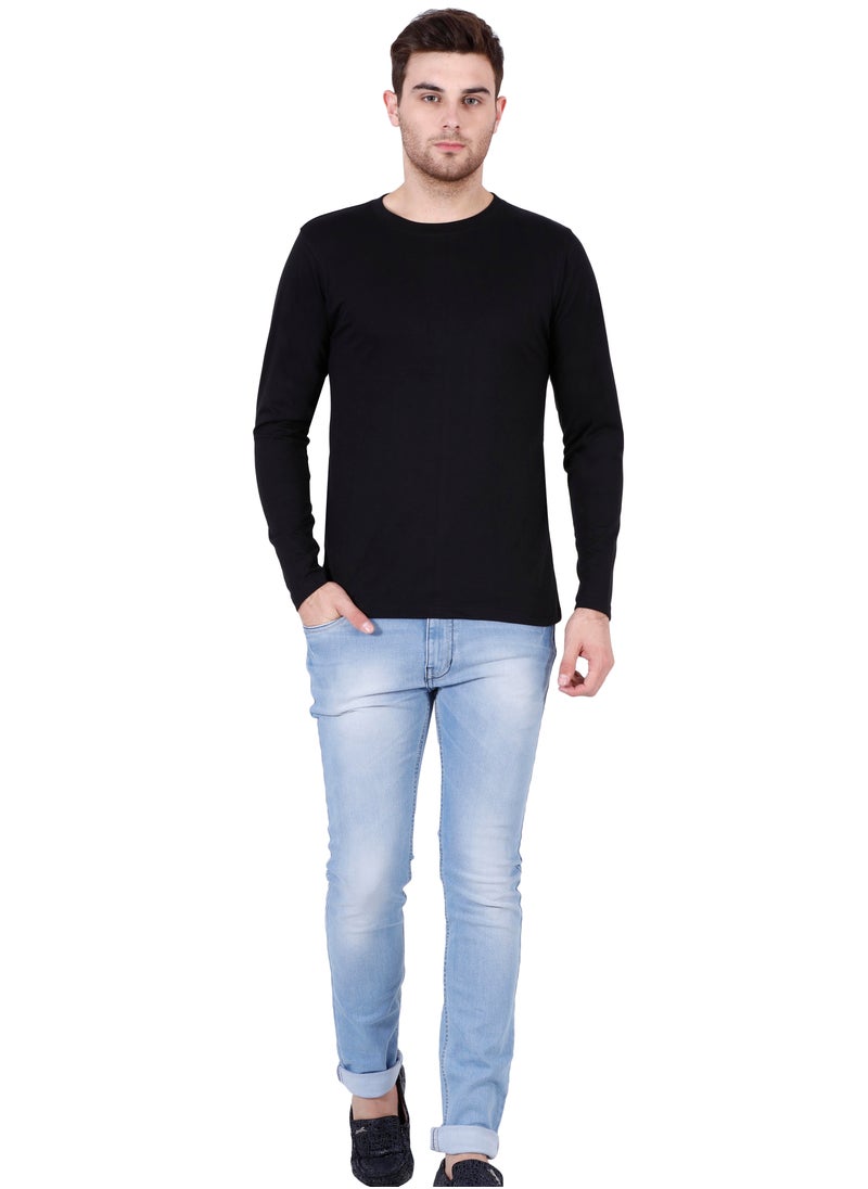 Men's Cotton Full Sleeves Plain Black T-Shirt - pzsku/Z54D743E444F0D5F9B893Z/45/_/1713015664/9e4125a2-932e-411a-830e-1b2f8f775f0f