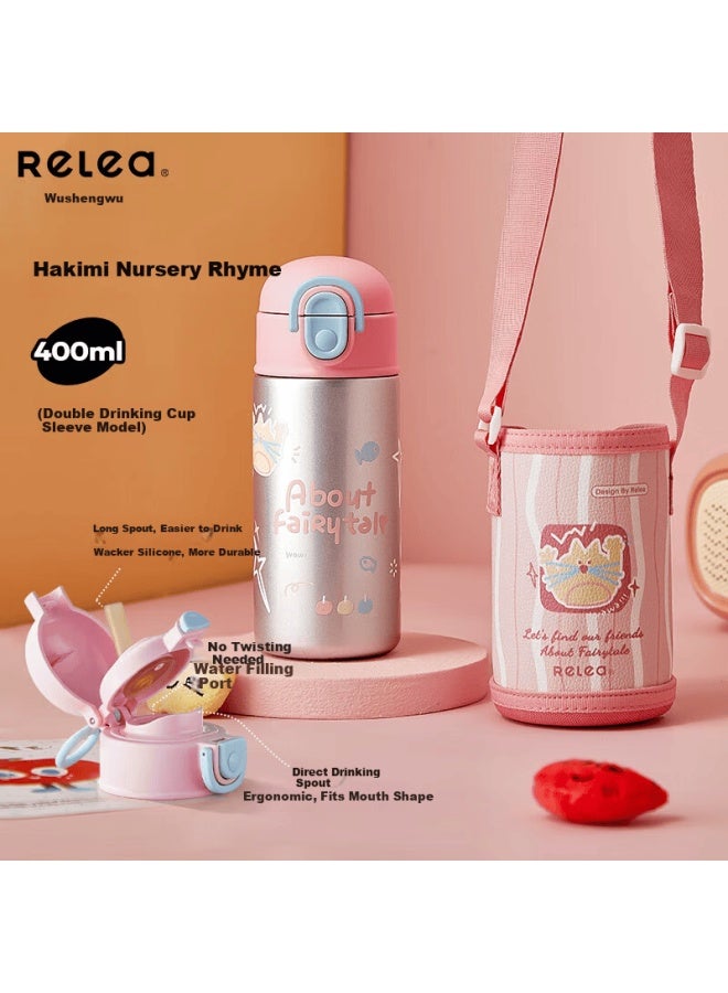 Relea Insulated Cup With Straw For Children, Large Capacity Water Bottle For Pregnant Women And Ladies, Stylish Student Mug, Birthday Gift - Image 1