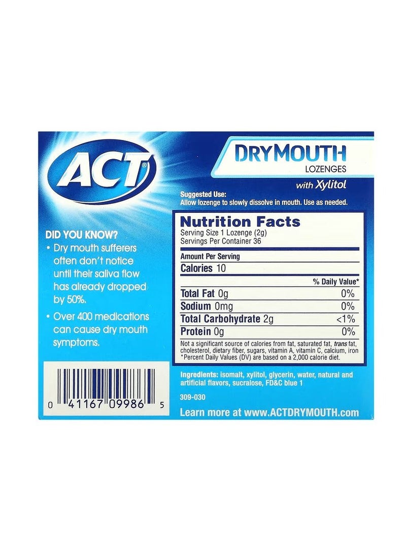 Act Dry Mouth Lozenges with Xylitol Soothing Mint - Image 2