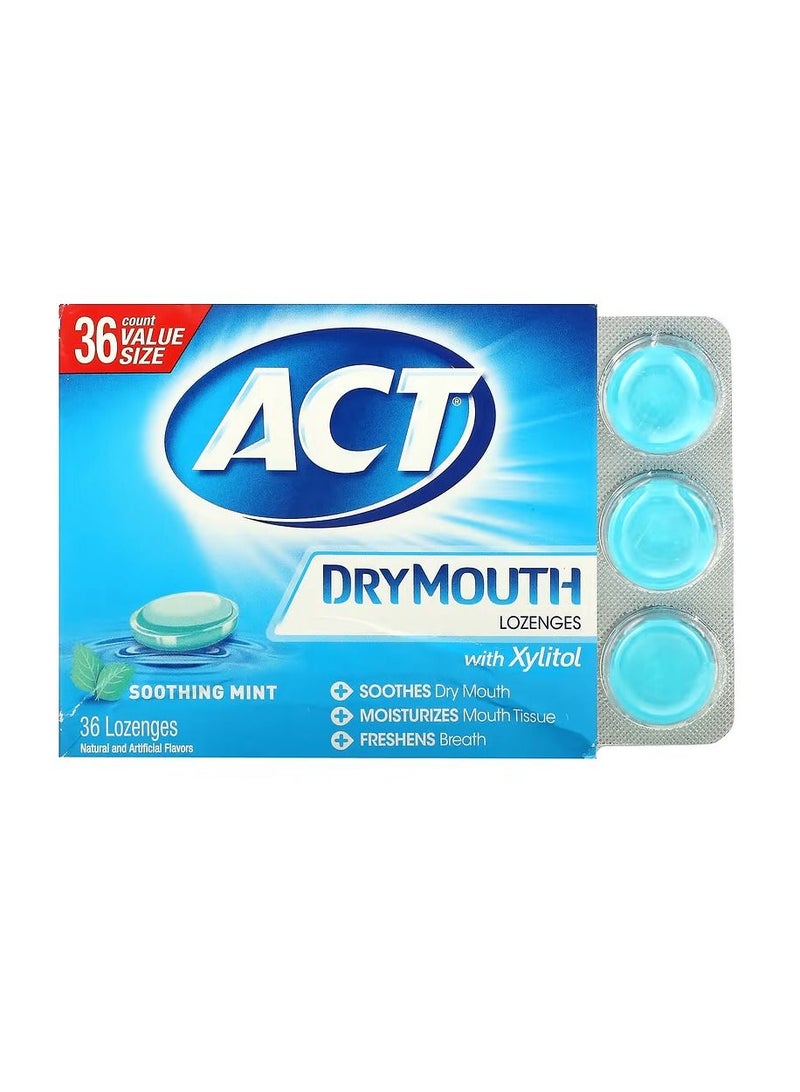 Act Dry Mouth Lozenges with Xylitol Soothing Mint - Image 1