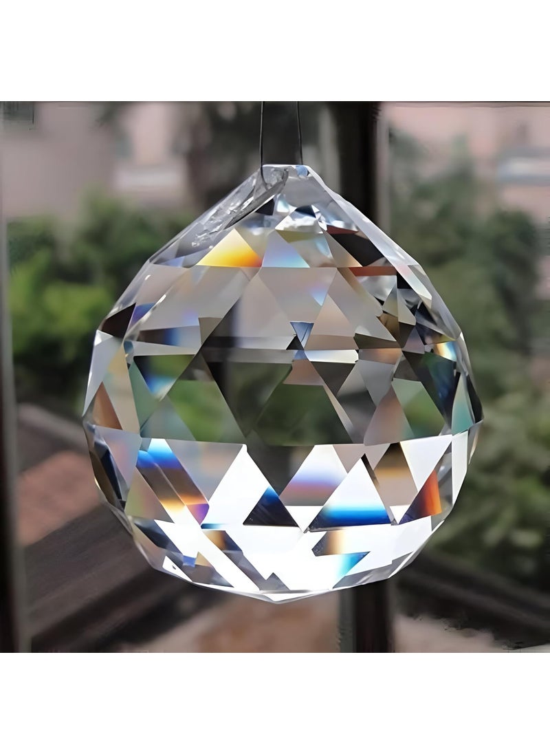 Salvus App SOLUTIONS - Salvus APP SOLUTIONS Crystal Ball Fengshui Hanging Sphere for Positive Energy & Abundance - Elegant Home Decor Accent (Transparent_2 Inch) - Image 1