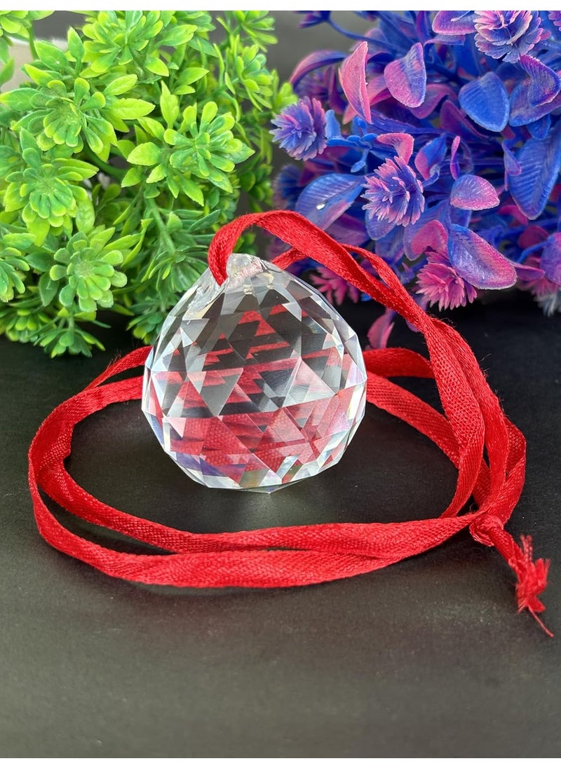 Salvus App SOLUTIONS - Salvus APP SOLUTIONS Crystal Ball Fengshui Hanging Sphere for Positive Energy & Abundance - Elegant Home Decor Accent (Transparent_2 Inch) - Image 1