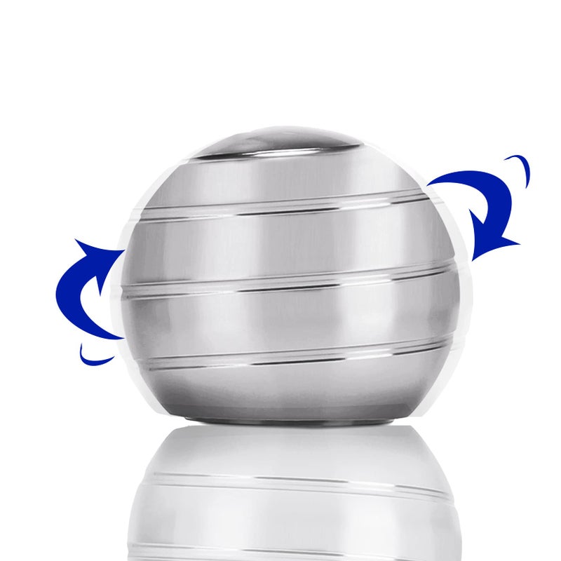CaLeQi Kinetic Desk Toys, Optical Illusion Rotating Ball Office Stress Toys Metal Top Ball Gift for Men Women Adults and Kids - Image 1