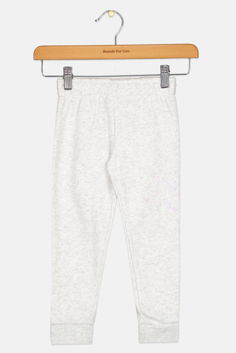 PUMA Kids Girl Sportswear Fit Brand Logo Outdoor Sweatpants, Light Grey - Image 1