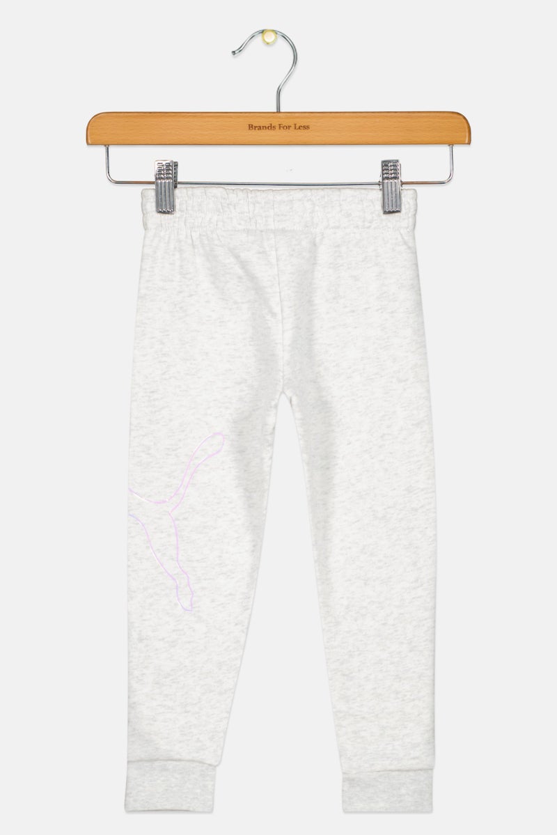 PUMA Kids Girl Sportswear Fit Brand Logo Outdoor Sweatpants, Light Grey - Image 2
