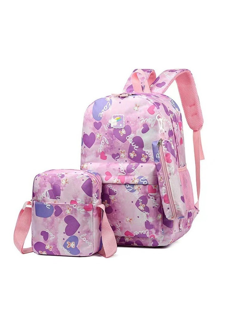 Taiahiro Cute cartoon two-piece schoolbag set, waterproof backpacks for primary and secondary school students, and travel backpacks for teenagers.  - Image 1