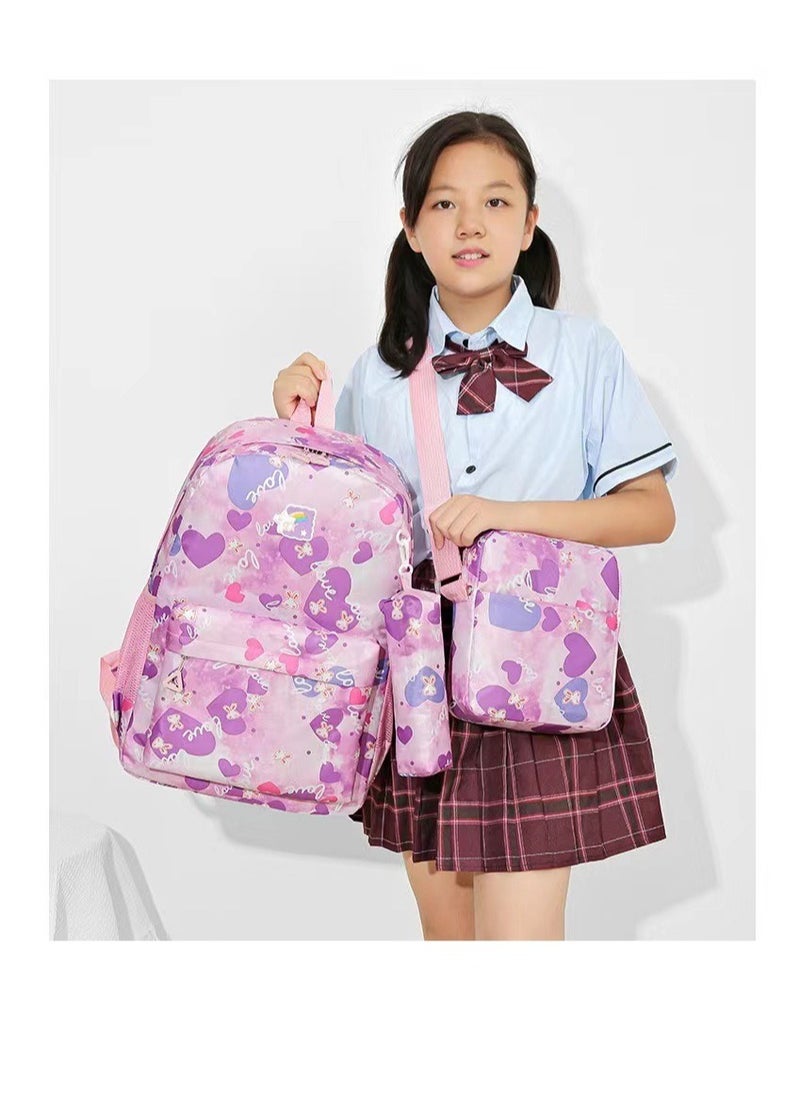 Taiahiro Cute cartoon two-piece schoolbag set, waterproof backpacks for primary and secondary school students, and travel backpacks for teenagers.  - Image 2
